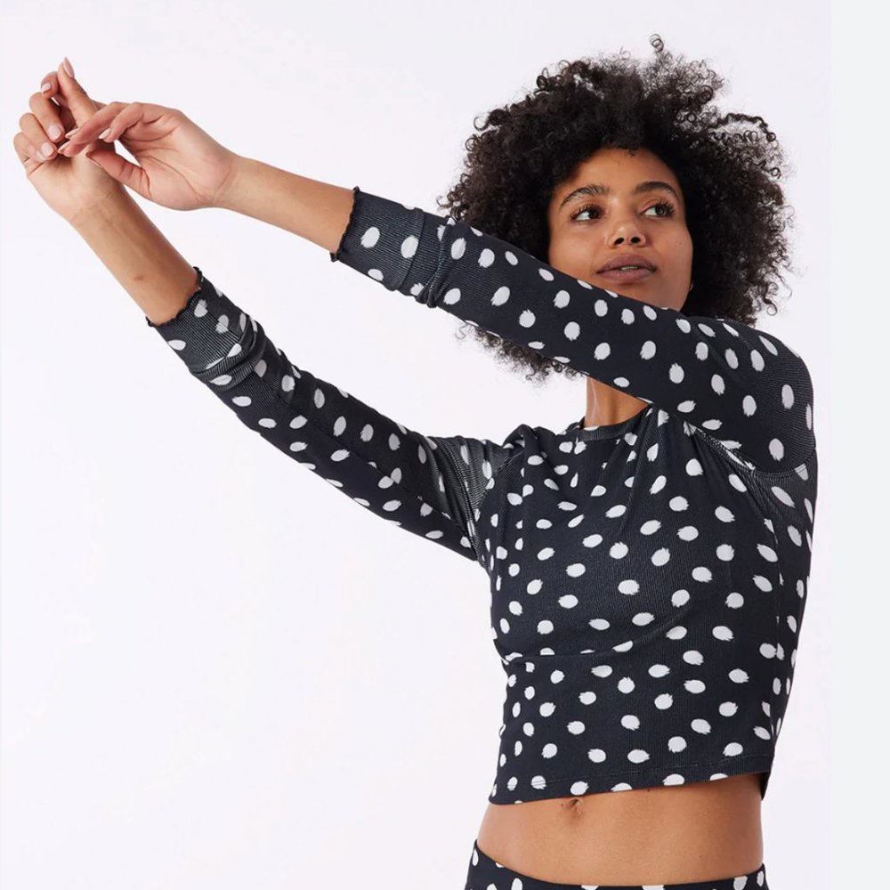 Outdoor Voices SuperForm Rib Longsleeve in Polka Dot